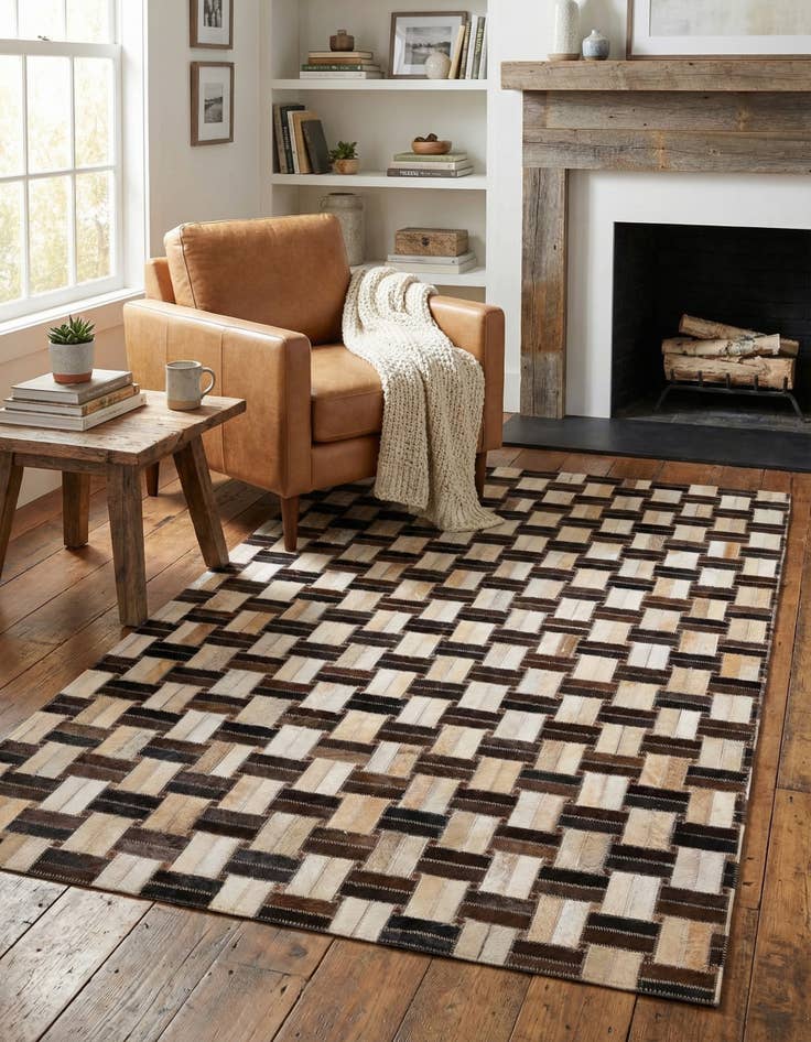 Detail image of 2' 11 x 4' 11 Cowhide - Patchwork Rug