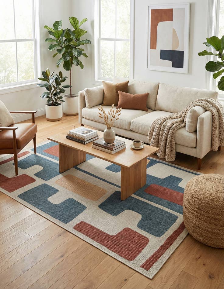 Detail image of 6' 1 x 9'  Washable Baja Indoor / Outdoor Rug