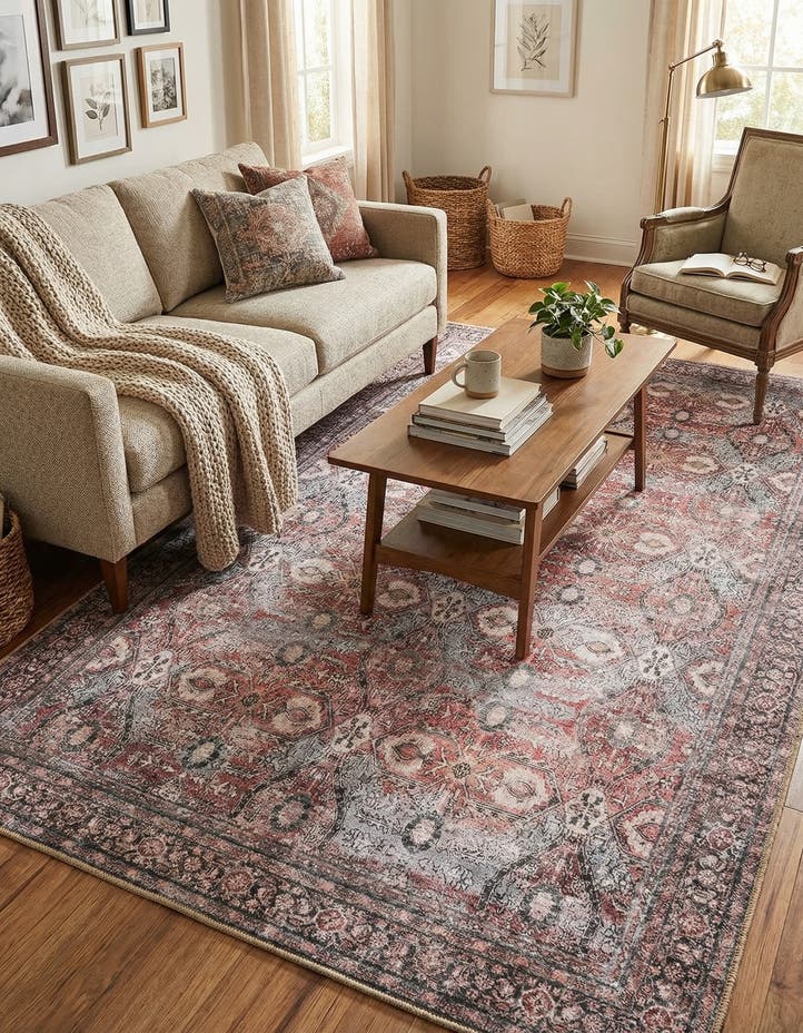 5' 1 x 8' Washable Timeless Rug