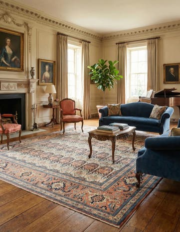 12' 8 x 13' Senneh Square Rug