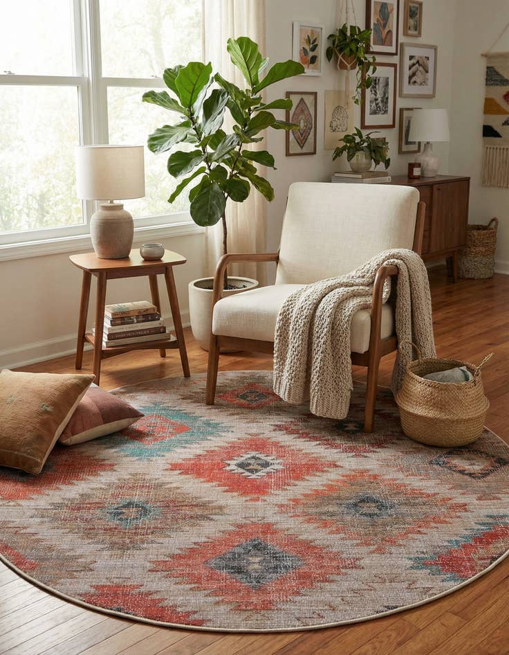 Detail image of  7' 10 x 7' 10  Washable Sisu Round Rug