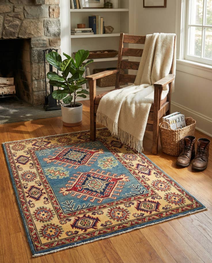 Detail image of 2' 7 x 3' 9 Hand Knotted Kazak Rug