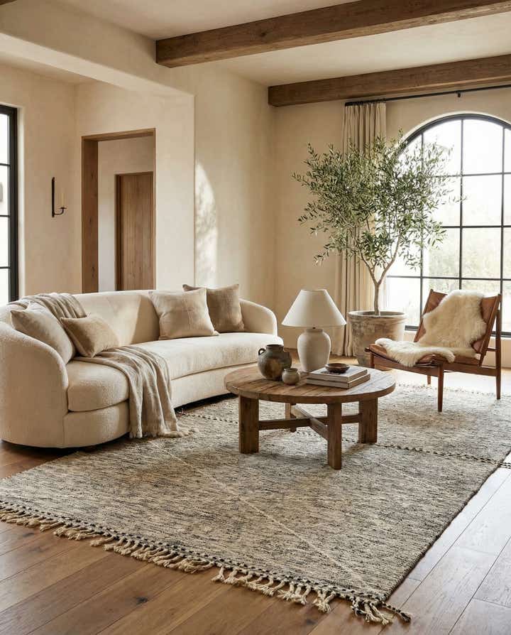6' 8 x 12' 8 Hand Knotted Moroccan Wool Rug