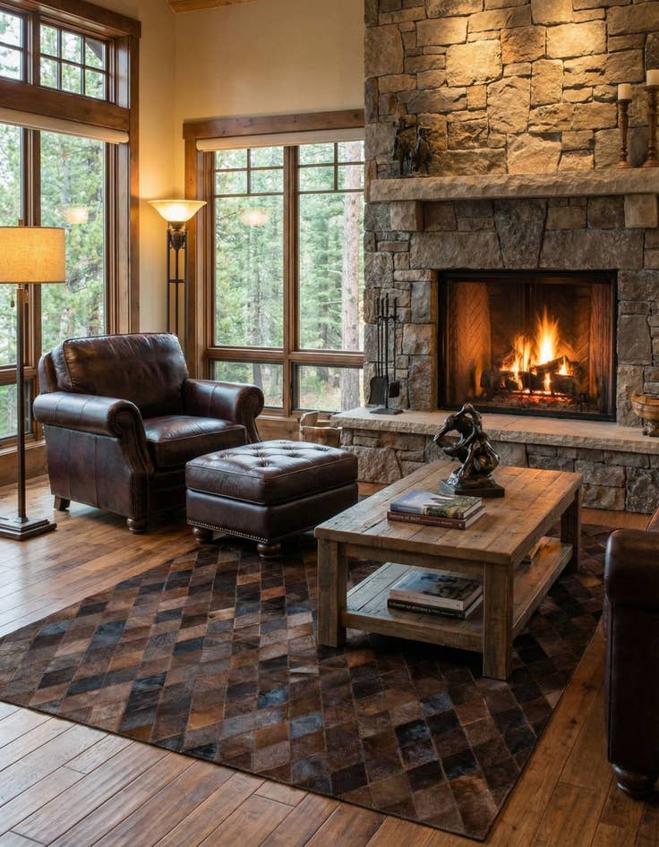 Detail image of 5' 2 x 7' 11 Cowhide Stocks Rug