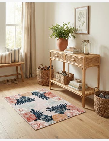 2' 2 x 3' Easy-Clean Botanical Indoor / Outdoor Rug