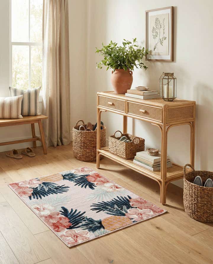 2' 2 x 3' Easy-Clean Botanical Indoor / Outdoor Rug