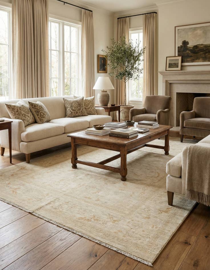 Detail image of 5' 1 x 6' 7  Hand Knotted Ziegler Rug