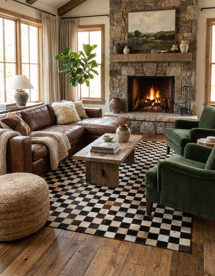 Detail image of  5' x 8' Cowhide - Patchwork Rug