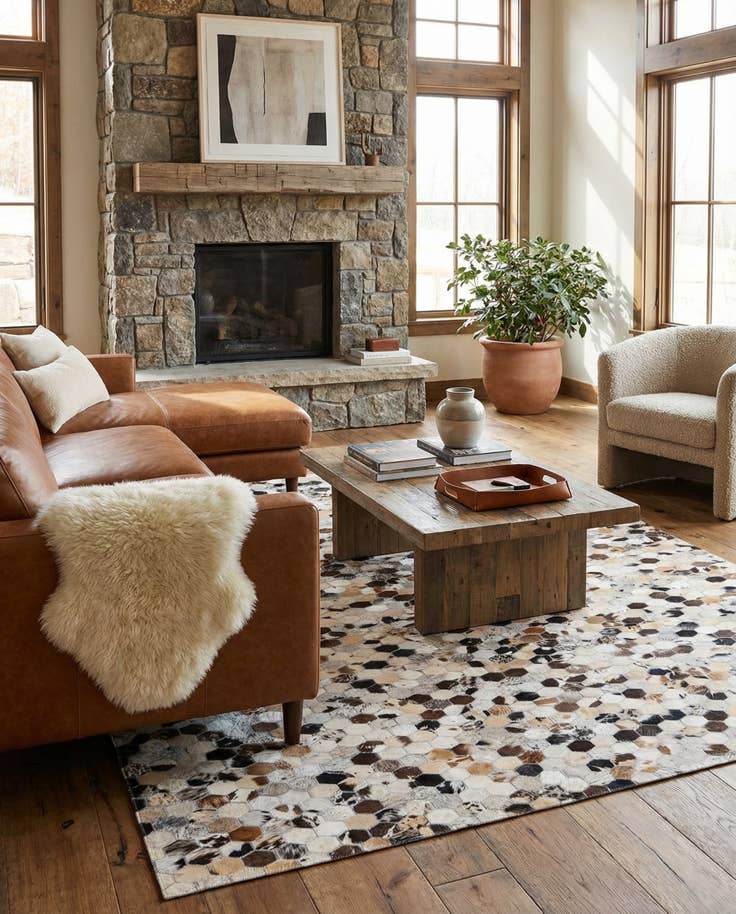 Detail image of 5' 1 x 8' Cowhide Rug