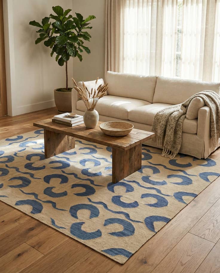 Detail image of 5' x 6' 5 Hand Woven Kilim Modern Wool Rug