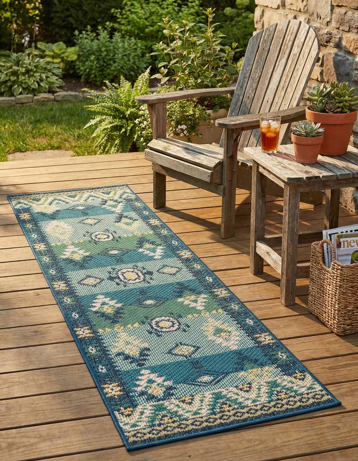 Detail image of 2' x 6'  Washable Baja Indoor / Outdoor Runner Rug