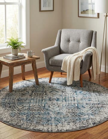 Gray Aarhus Round Rug