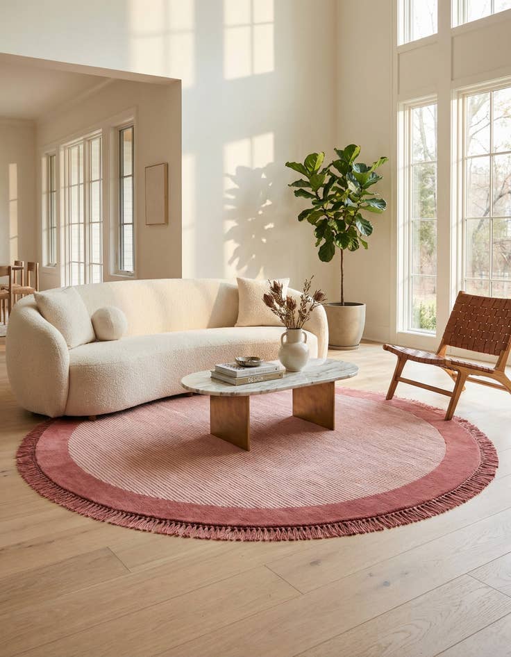 Detail image of  6' 6 x 6' 6  Hand Knotted Darya Wool Round Rug