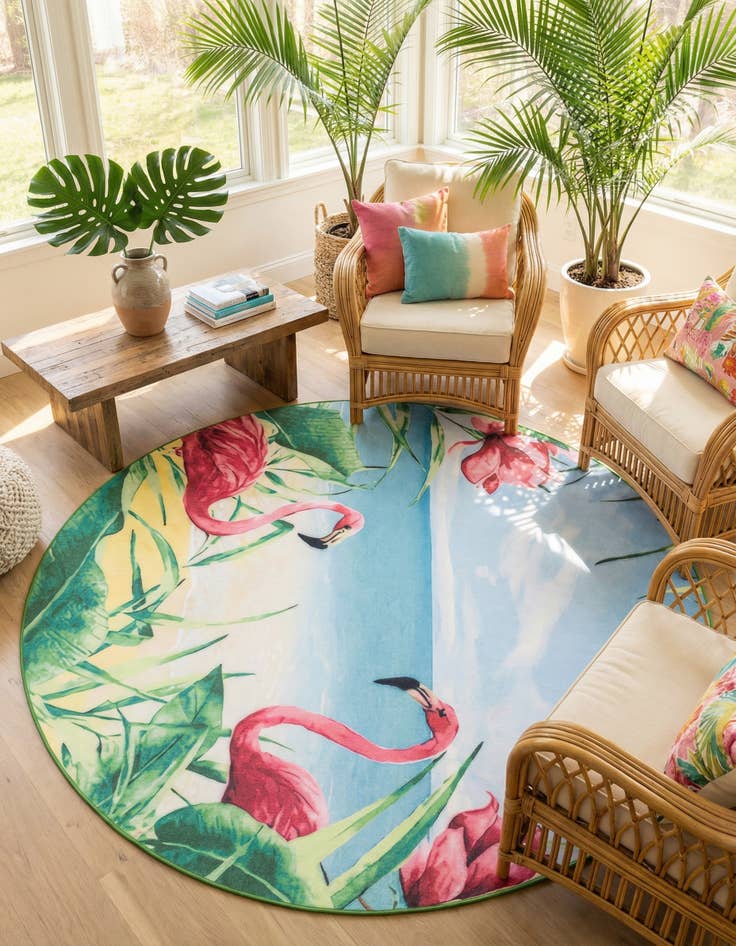 Detail image of 10' x 10'  Washable Jill Zarin Caribbean Indoor / Outdoor Round Rug
