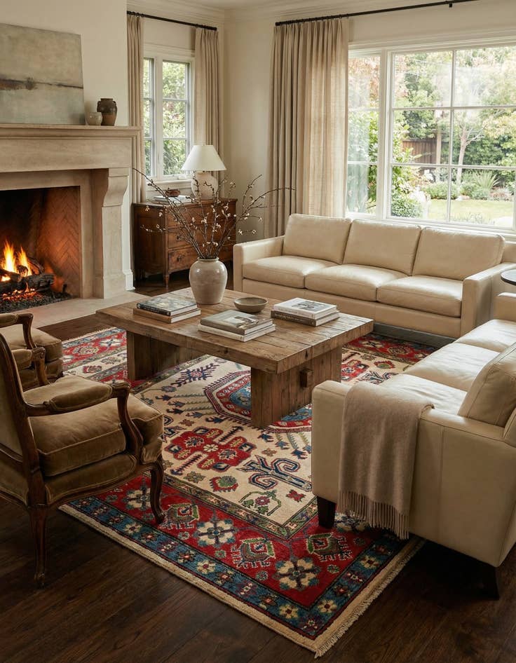 Detail image of 5' 1 x 6' 7  Hand Knotted Kazak Rug