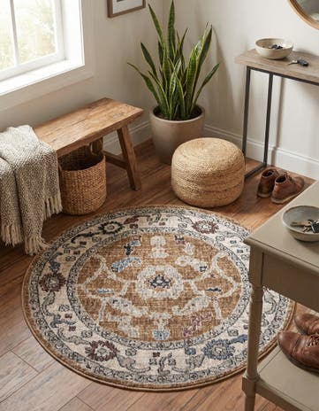 3' 3 x 3' 3 Eco Traditional Round Rug