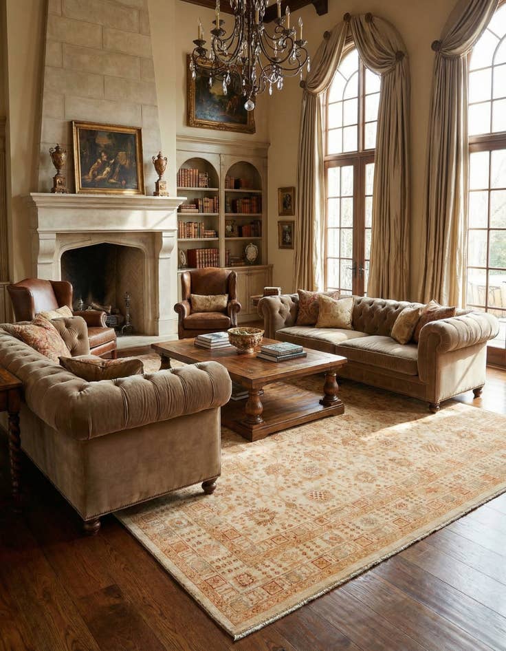 Detail image of 13' x 13' 2  Hand Knotted Peshawar Ziegler Square Rug