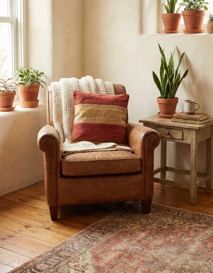 Detail image of 2' 5 x 2' 5  Hand Woven Pillow Wool Square Rug