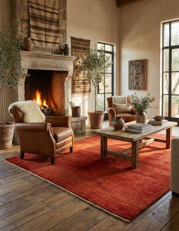5' 2 x 6' 8 Hand Knotted Gabbeh Shouli Persian Wool Rug