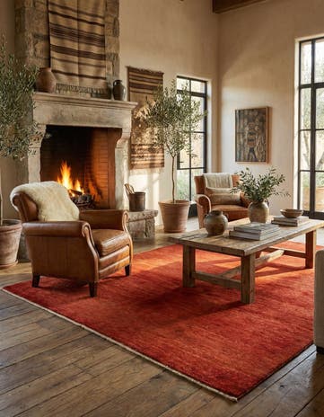 5' 2 x 6' 8 Hand Knotted Gabbeh Shouli Persian Wool Rug