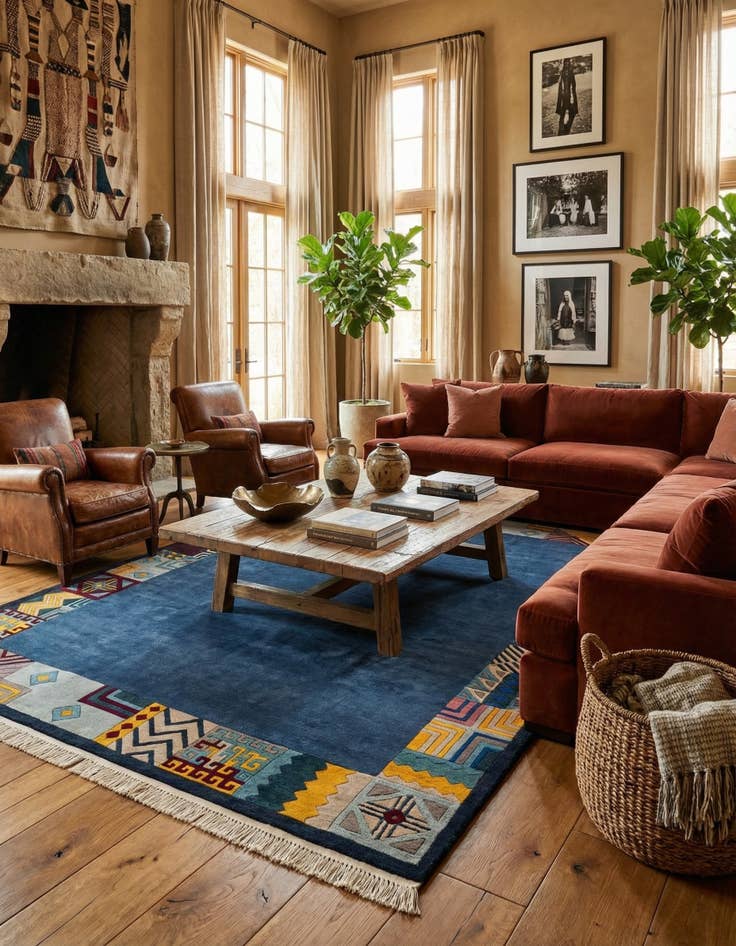 Detail image of  6' 6 x 9' 6  Hand Knotted Nepal Wool Rug