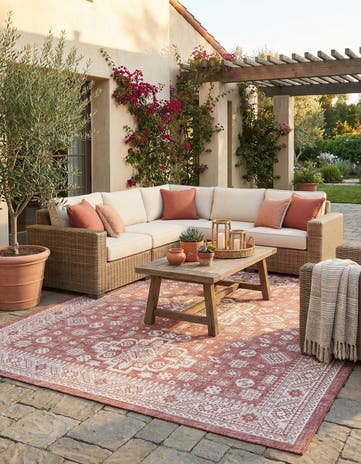 10' x 13' Easy-Clean Aztec Indoor / Outdoor Rug