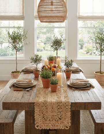 1' 2 x 8' Handmade Braided Jute Table Runner Rug