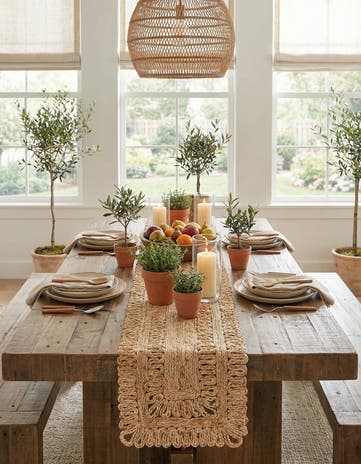 1' 2 x 8' Handmade Braided Jute Table Runner Rug