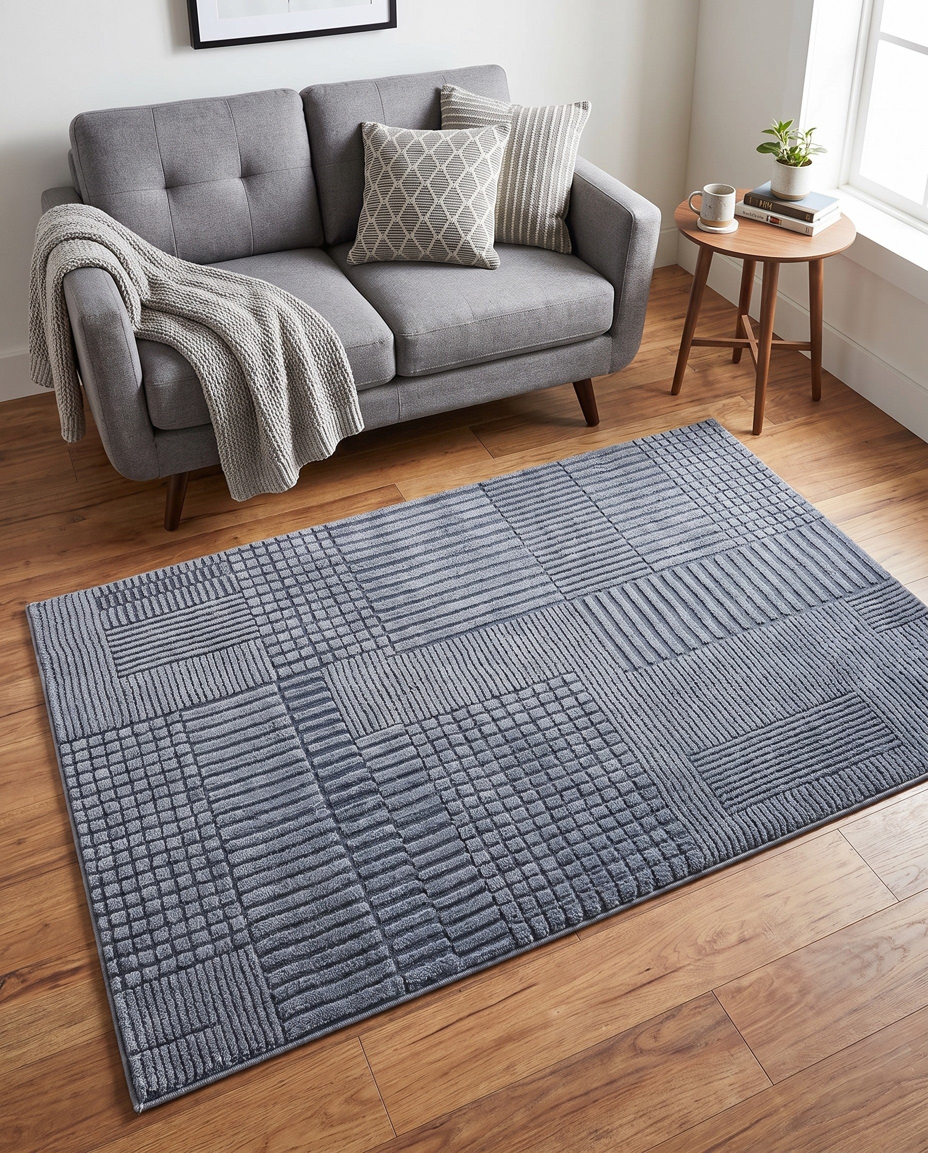 Slate Blue Textura Designer Rug