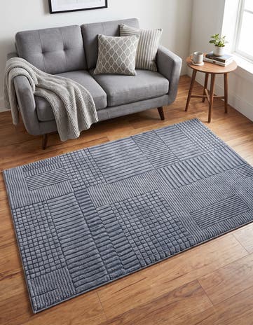 Slate Blue Textura Designer Rug
