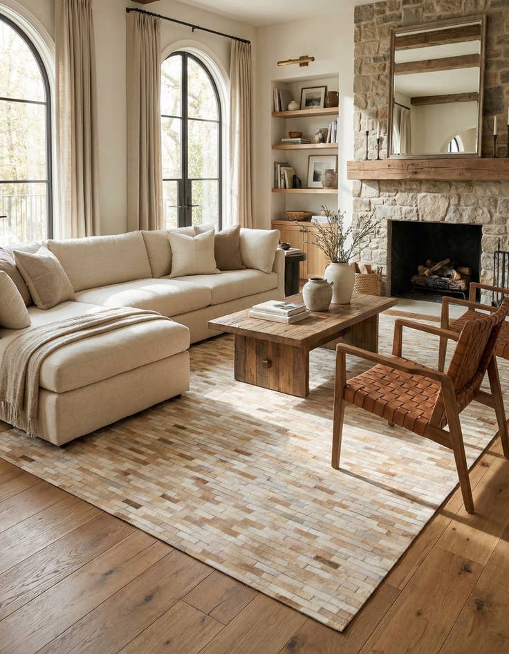 Detail image of 5' 4 x 7' 6 Cowhide Rug