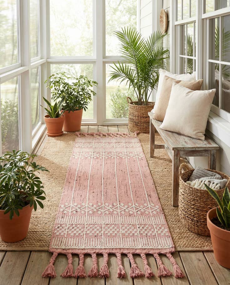Detail image of 2' 2 x 5' 1 Easy-Clean Eco Bohemian Indoor / Outdoor Runner Rug