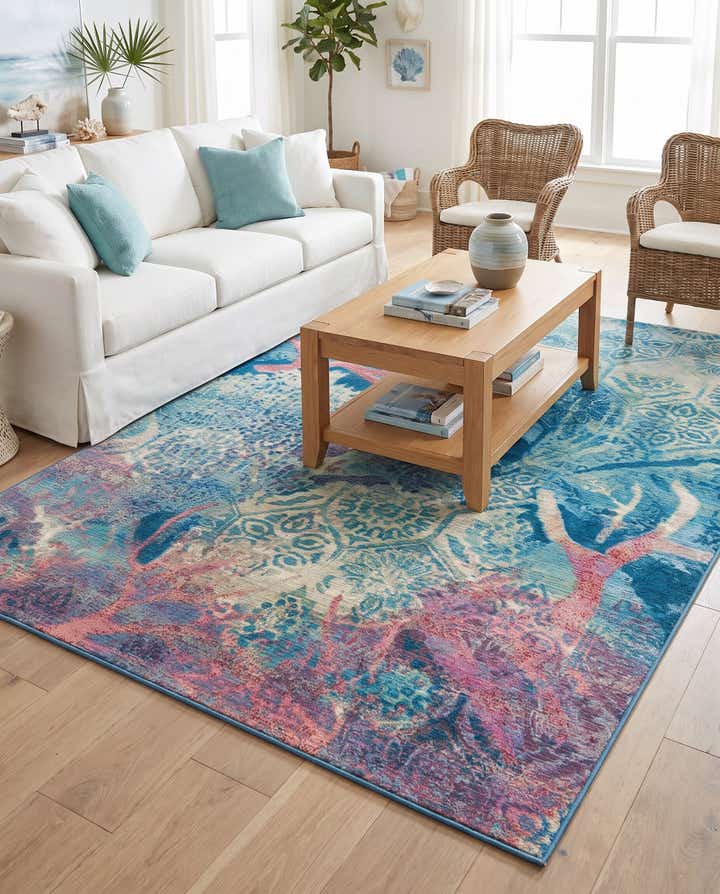 185cm x 275cm Facile à nettoyer Coastal Tapis Intérieur / Extérieur
