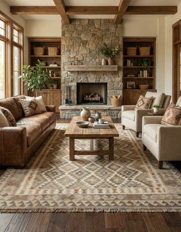 6' 6 x 10' 3 Hand Woven Kilim Maymana Wool Rug