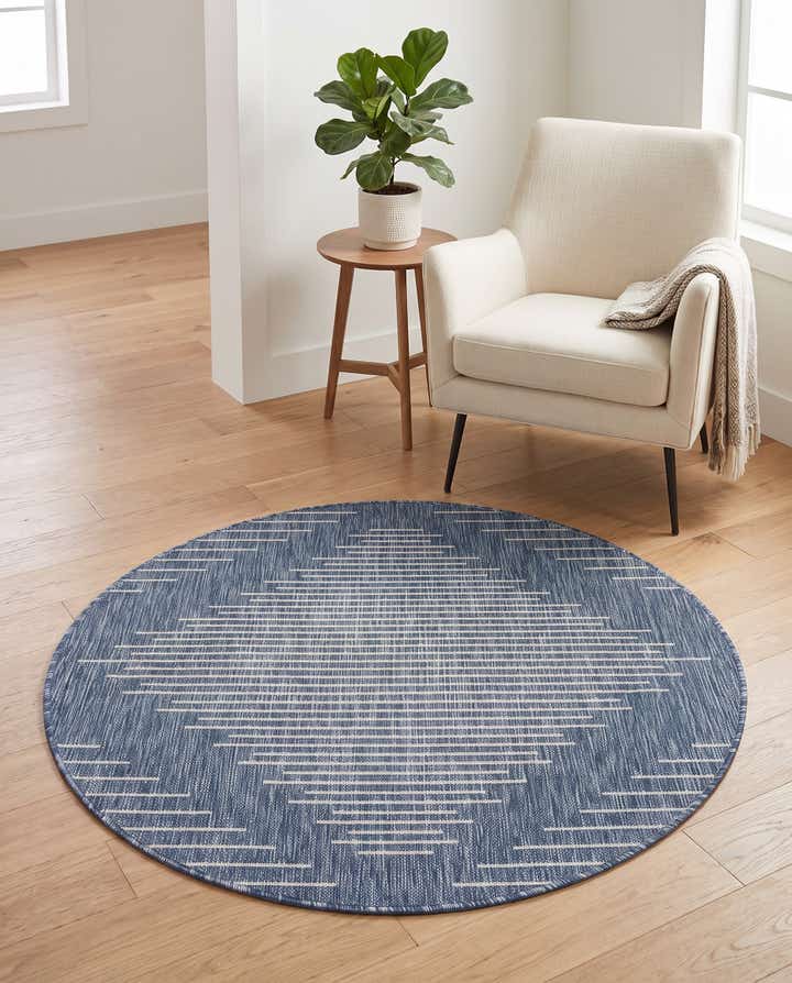 4' x 4' Easy-Clean Modern Indoor / Outdoor Round Rug