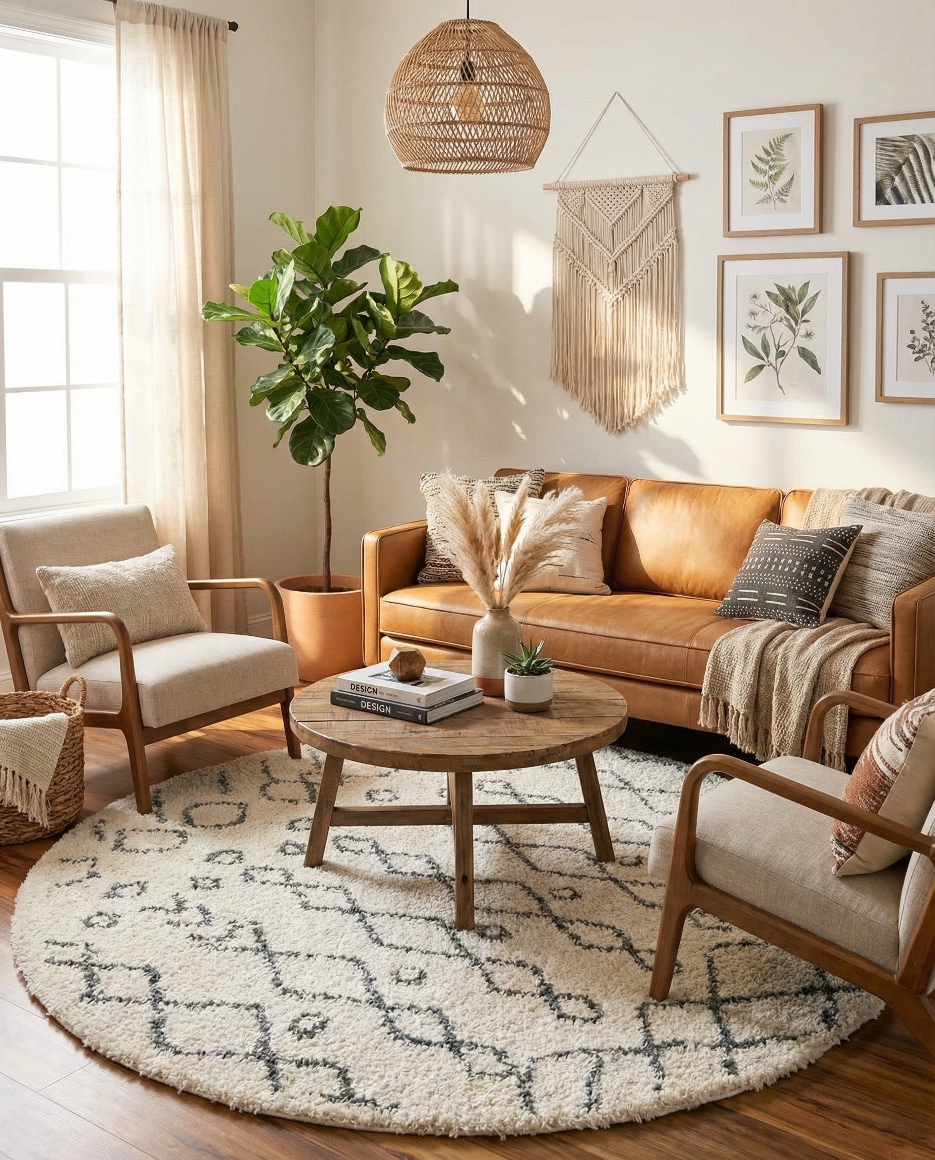  6' x 6' Moroccan Shag Round Rug