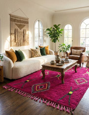 6' 8 x 9' 8 Hand Knotted Moroccan Wool Rug