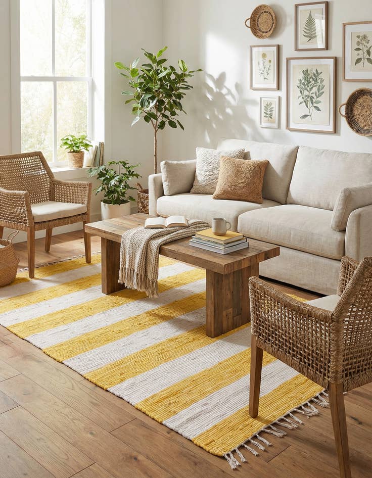 Detail image of 5' 1 x 8'  Hand Woven Chindi Rag Rug