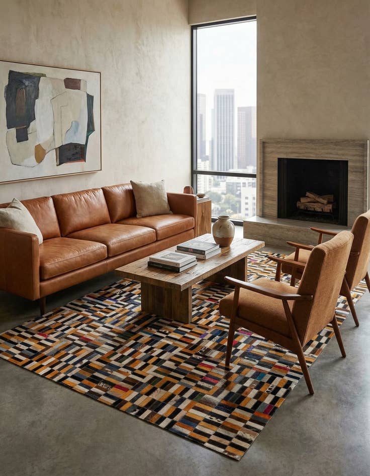 Detail image of  5' x 7' 10 Cowhide - Patchwork Rug