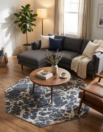Gray Oasis Octagon Rug