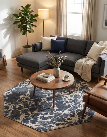 Gray Oasis Octagon Rug