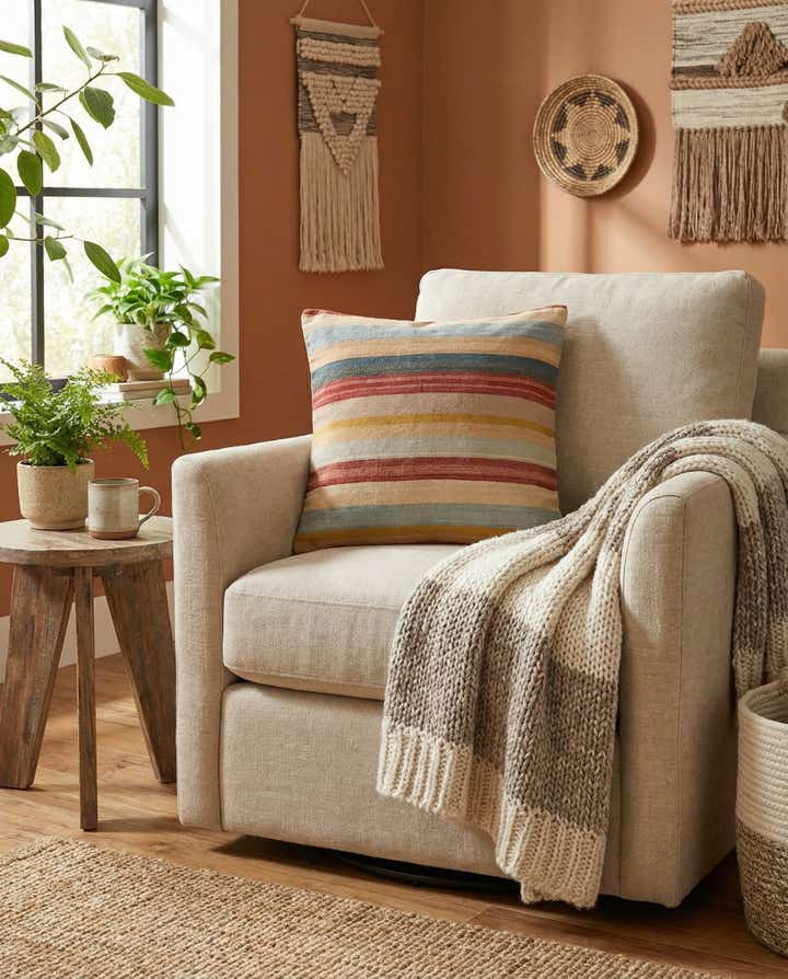 3' 3 x 3' 3 Hand Woven Pillow Wool Square Rug