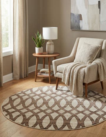 Brown Nepal Round Rug