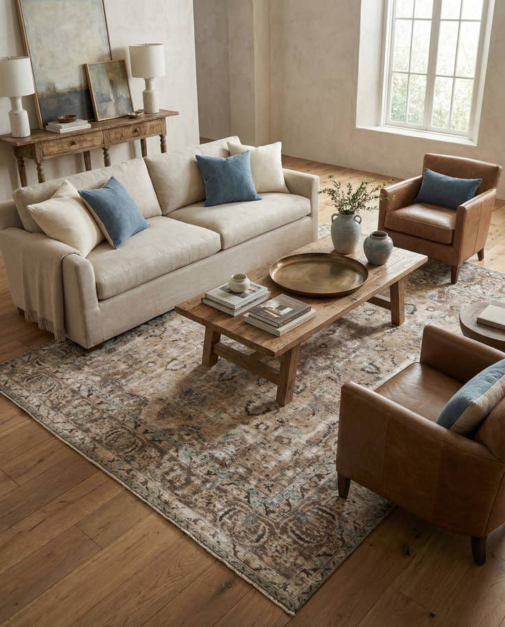 Detail image of 9' 10 x 12' 10 Hand Knotted Ultra Vintage Persian Wool Rug