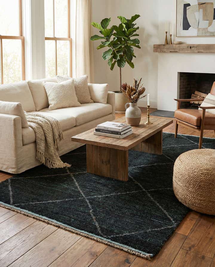 5' x 8' 3 Hand Knotted Moroccan Wool Rug