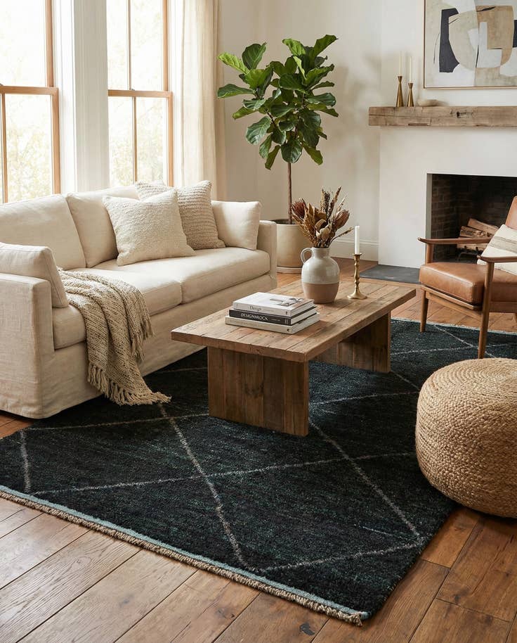 Detail image of 5' x 8' 3 Hand Knotted Moroccan Wool Rug