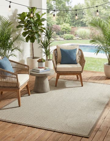 5' 3 x 7' 7 Easy-Clean Modern Indoor / Outdoor Rug