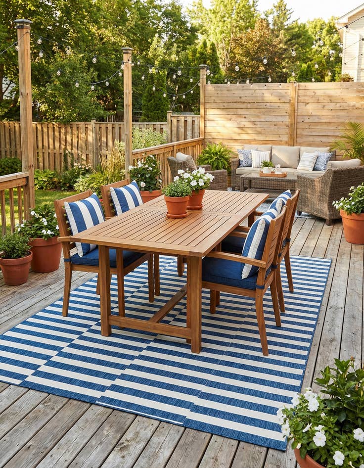 Detail image of  7' x 10'  Washable Ribbon Indoor / Outdoor Rug