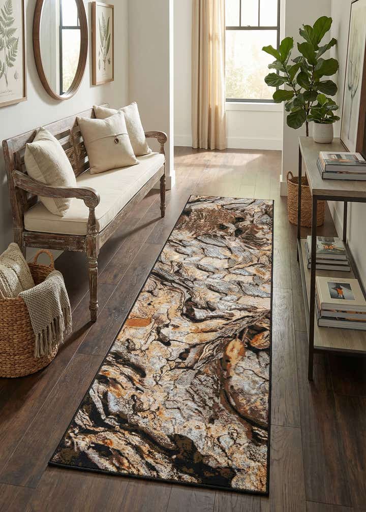 2' 7 x 12' Easy-Clean Modern Indoor / Outdoor Runner Rug