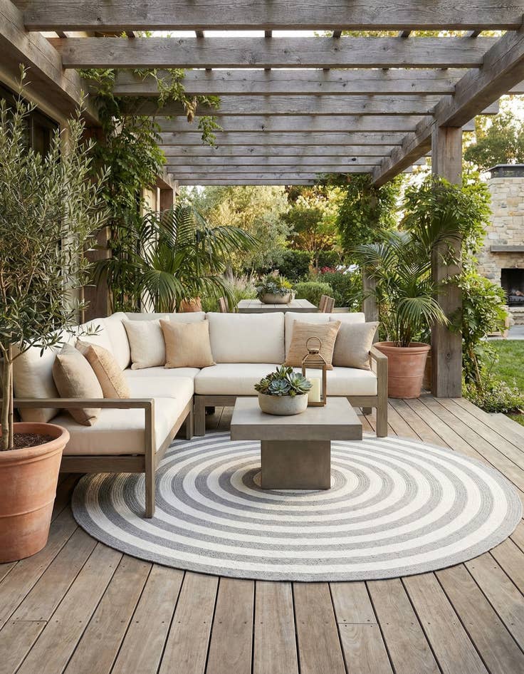 Detail image of  10' x 10'  Hand Woven Eco Verse   Washable Indoor / Outdoor Round Rug